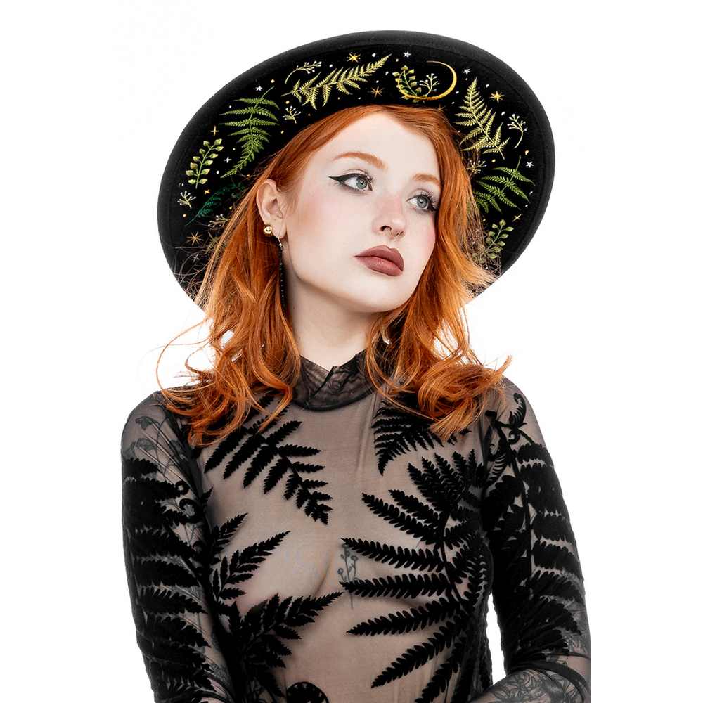 Restyle - Herbal Chapeau fedora - Large bord - Noir